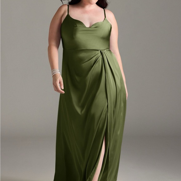 Azazie Olive Green Wedding Dress - Picture 2 of 3